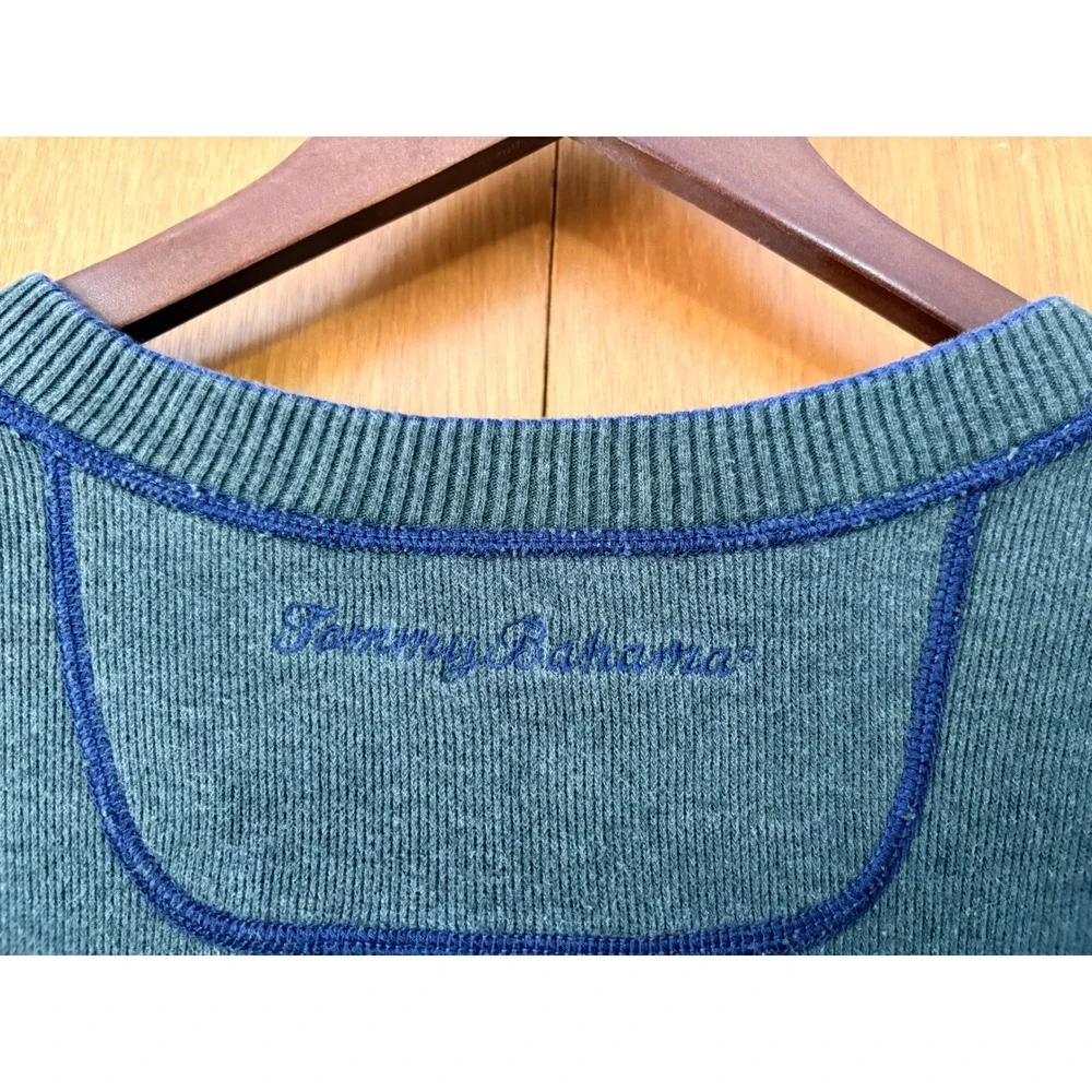 Tommy Bahama Mens Reversible Pullover‎ Sweatshirt Blue Green Comfort Fit XL